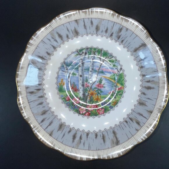 Royal Albert "Silver Birch" Vintage Teacup Trio Cup Saucer And Dessert Plate - Picture 4 of 10